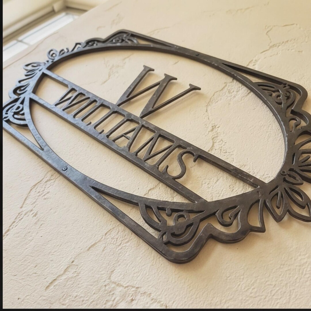 Personalized Family Name Metal Wall Art, Custom Last Name Sign ...