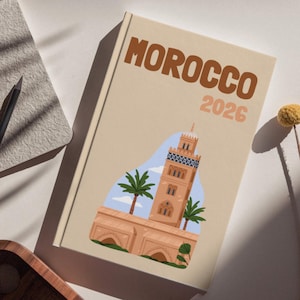 Modèle de Livre Album Photo Morocco/Maroc Imprimé – Style Assouline – Photobook de Voyage Personnalisable Canva – Décoration Maison Vacances