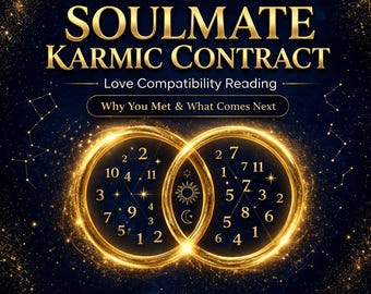Soulmate Reading, Karmic Love Compatibility, Relationship Numerology Report, Twin Flame Reading, Past Life Connection, Love Analysis PDF