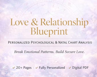 Personalized Love & Relationship Blueprint – Natal Chart Love Reading PDF, Psychological Astrology Analysis