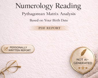 Personalized Numerology Reading, Pythagorean Matrix Chart (PDF Report)