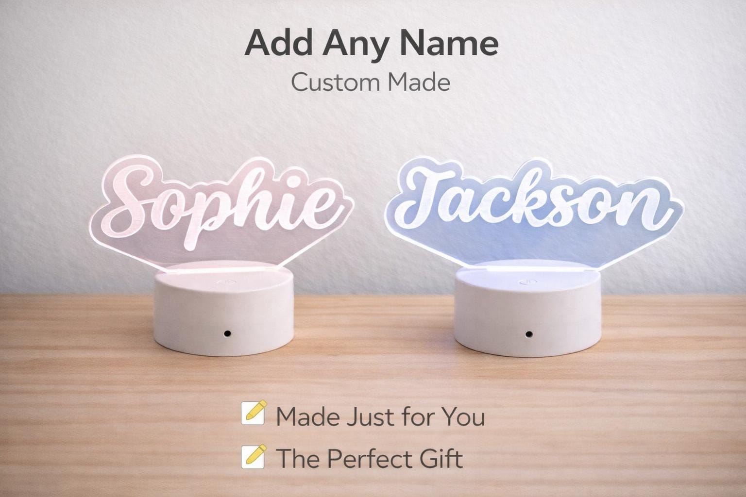 Led Nightlight Name Personalised Name LED Lamp | Custom Acrylic Night Light, Kids Bedroom ...