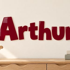 Personalised Acrylic Wall Name Sign, Large Initial, Custom Letters (9 Fonts)