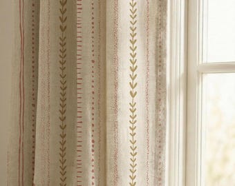 Scandinavian Linen Curtains, Neutral Boho Drapes, Minimalist Farmhouse Panels