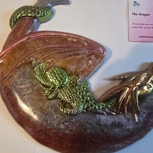 Dragon Moon Resin Wall Art | Crescent Moon Decor | Inspirational Gift | Handmade by My 3D Family image 6