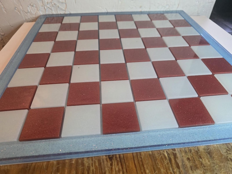 Luxury Resin Chess Set | Pink Rose Galaxy Design | Unique Handmade Gift | Board Game Art image 4