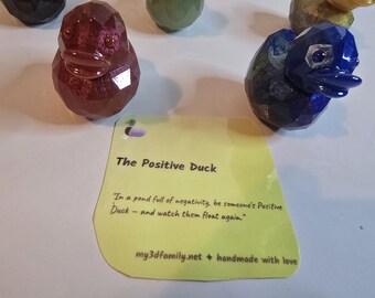 Positive Duck Resin Figurine | Uplifting Keepsake | Handcrafted Mindfulness Toy