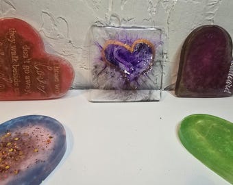 Memorial Heart Resin Keepsake | Embossed Sympathy Gift | In Loving Memory