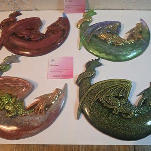 Dragon Moon Resin Wall Art | Crescent Moon Decor | Inspirational Gift | Handmade by My 3D Family image 2