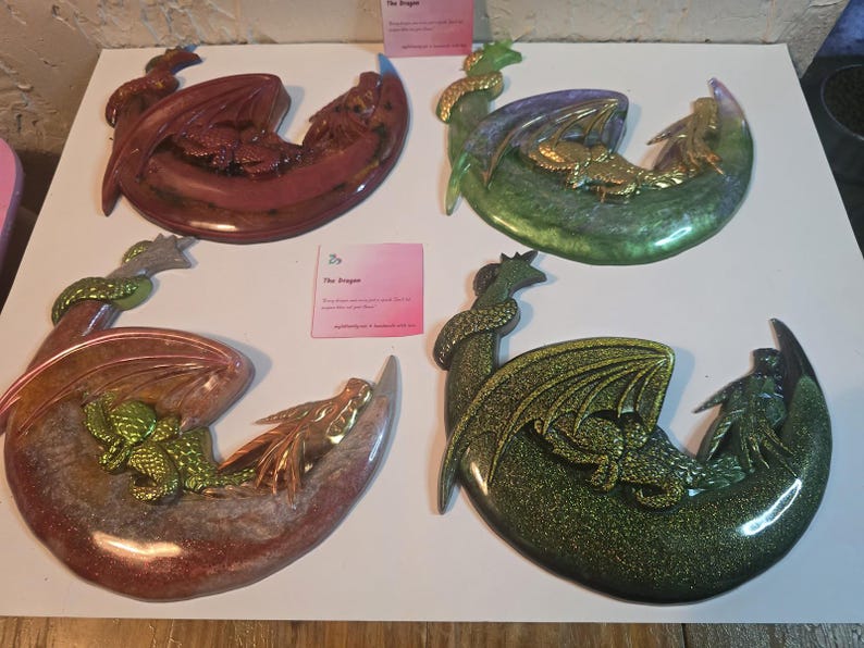 Dragon Moon Resin Wall Art | Crescent Moon Decor | Inspirational Gift | Handmade by My 3D Family image 2