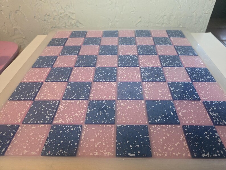 Luxury Resin Chess Set | Pink Rose Galaxy Design | Unique Handmade Gift | Board Game Art image 8