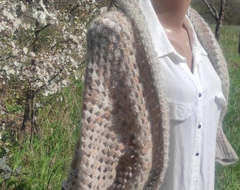 Handmade Crochet Granny Square Cocoon Cardigan Shrug