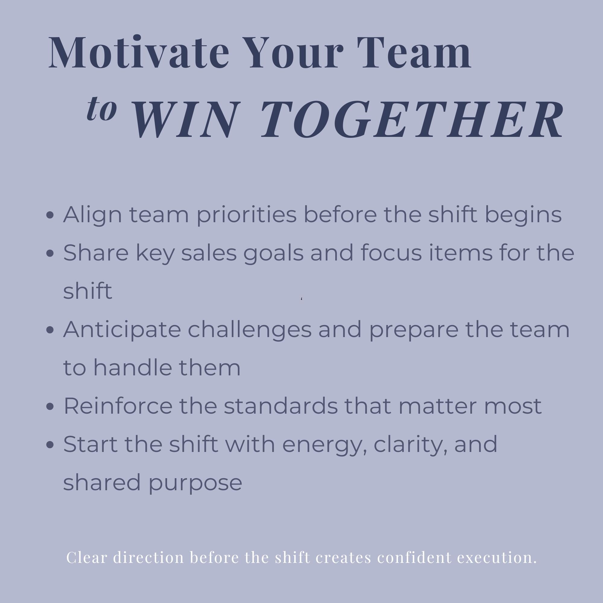 Pre Shift Time Restaurant Manager Daily Pre Shift Meeting Template - Etsy