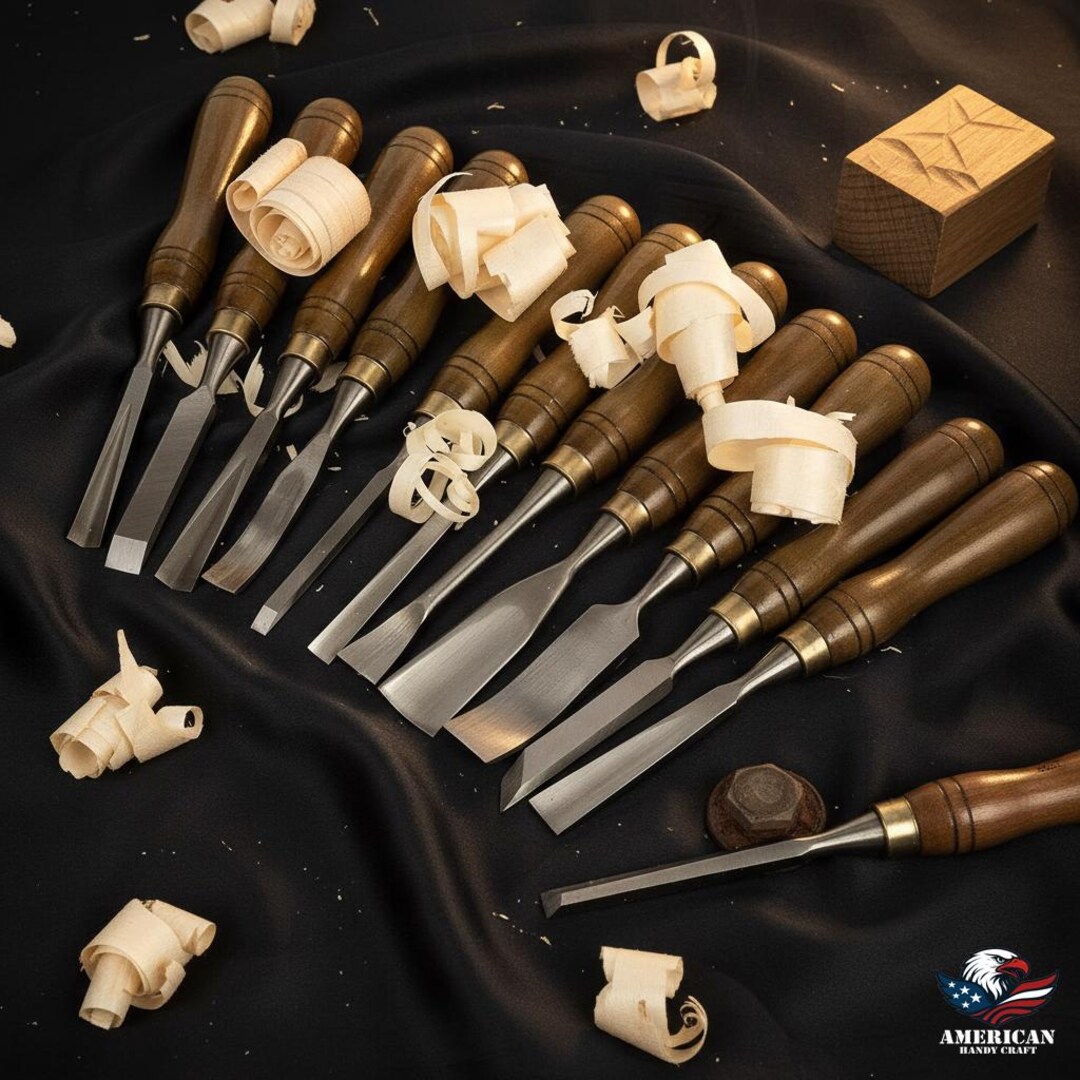 Chisel Edge Razor Blade 12-piece Wood Carving Chisel Set | Razor Sharp CR-V 60 Steel Blades ...