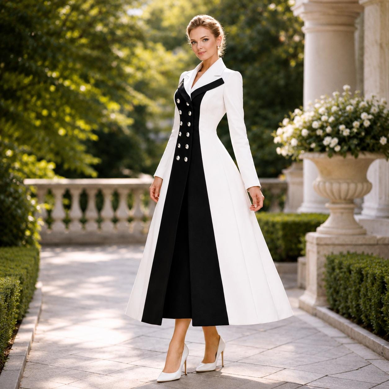 black and white tea party dress Color:Lavender/white %20The%20product%20images%20(without%20model)%20are%20closest%20to%20the%20true%20color%20of%20the%20item womens_philosophy Elegant Lace Chiffon A-Line