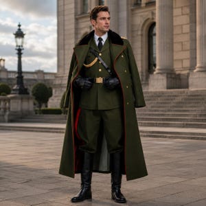 Men's Wool Military Officer Uniform Set – Historical Premium Parade Dress Costume