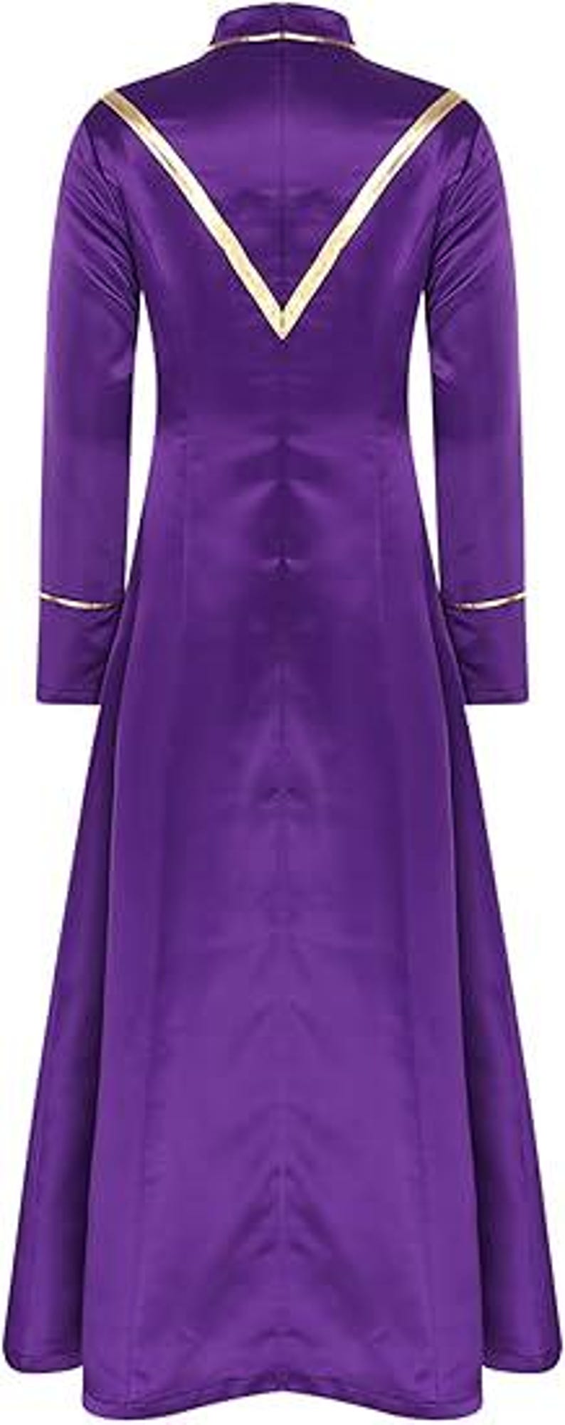 Purple Clergy Robe With Gold Cross Embroidery – Liturgical Pastor ...