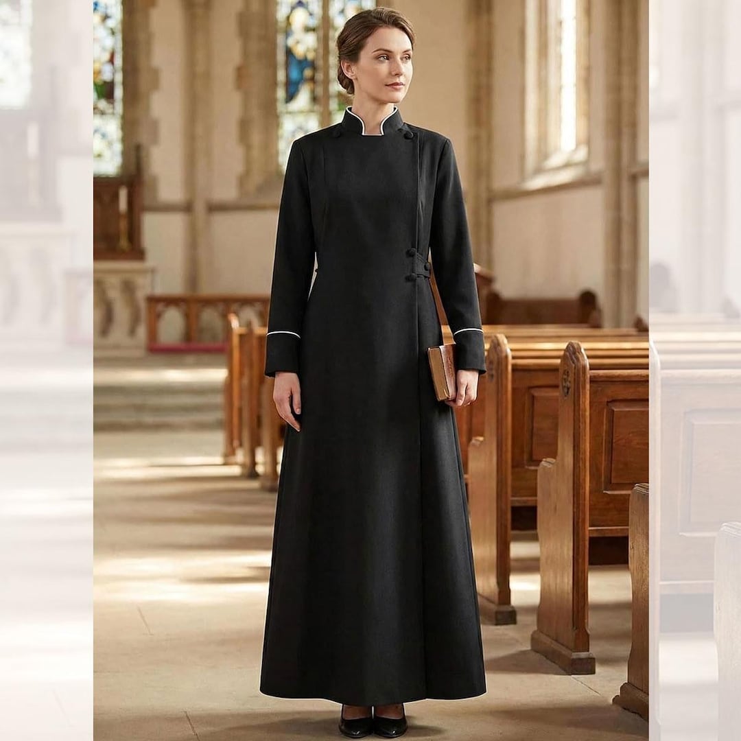 Buy Black Clergy Dress – Women's Modest Church Robe, Religious