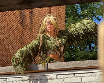 Willow Shrug Crochet Pattern, Fairycore Shrug Pattern, Moss Sweater Crochet PDF, Forest Top Pattern, Beginner Friendly Crochet Pattern