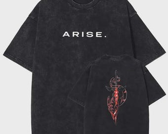 ARISE Solo Leveling T-Shirt: Vintage Washed Cotton Anime Tee, Y2K Style
