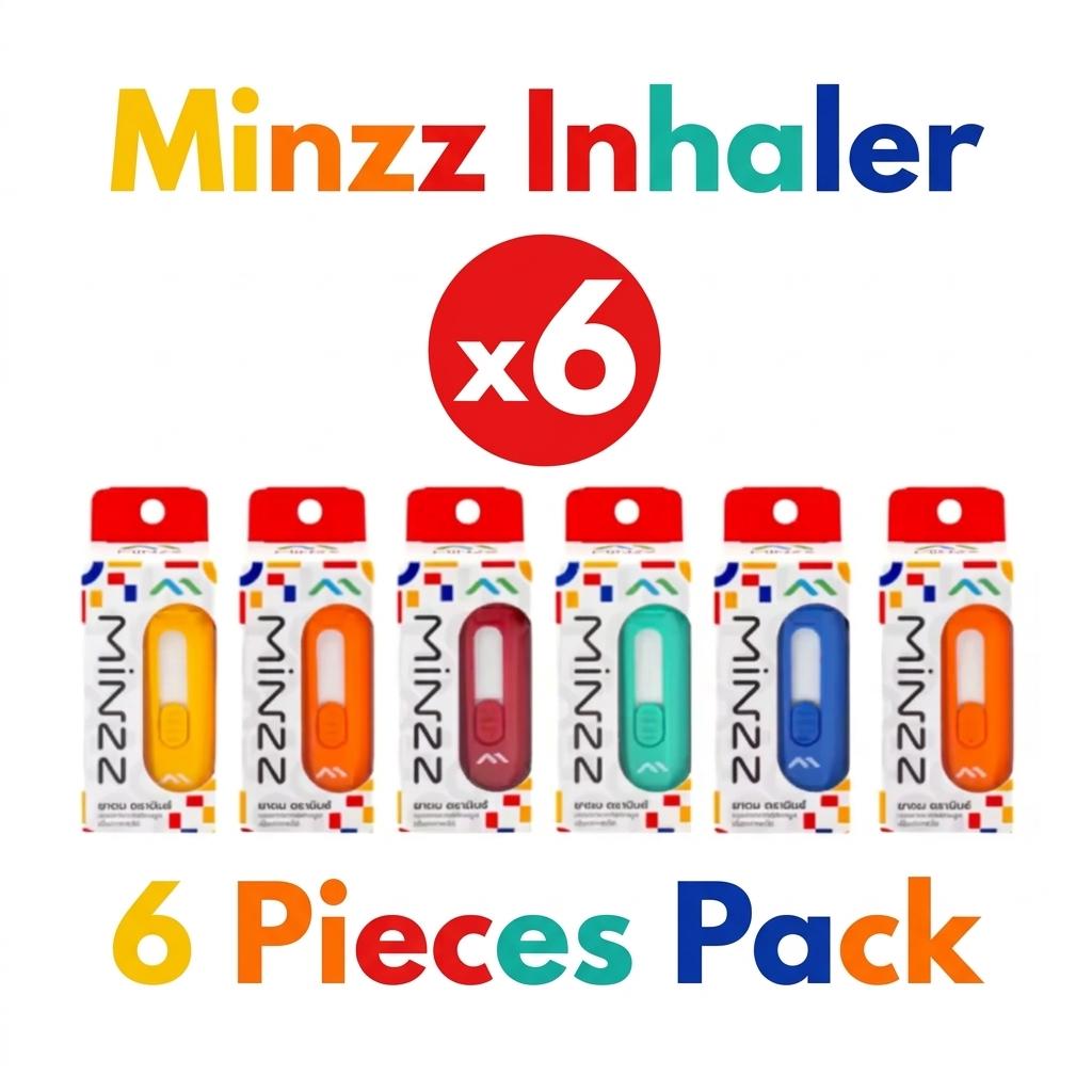 Minzz Thai Inhaler Pastel Series - Full Set of 6 Colors - Natural