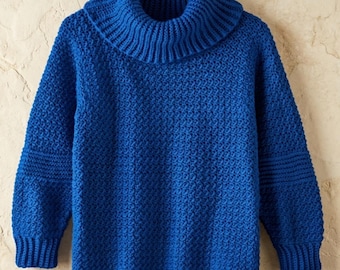 Molde de suéter de crochê em PDF | Suéter com gola alta | Blusa oversized aconchegante