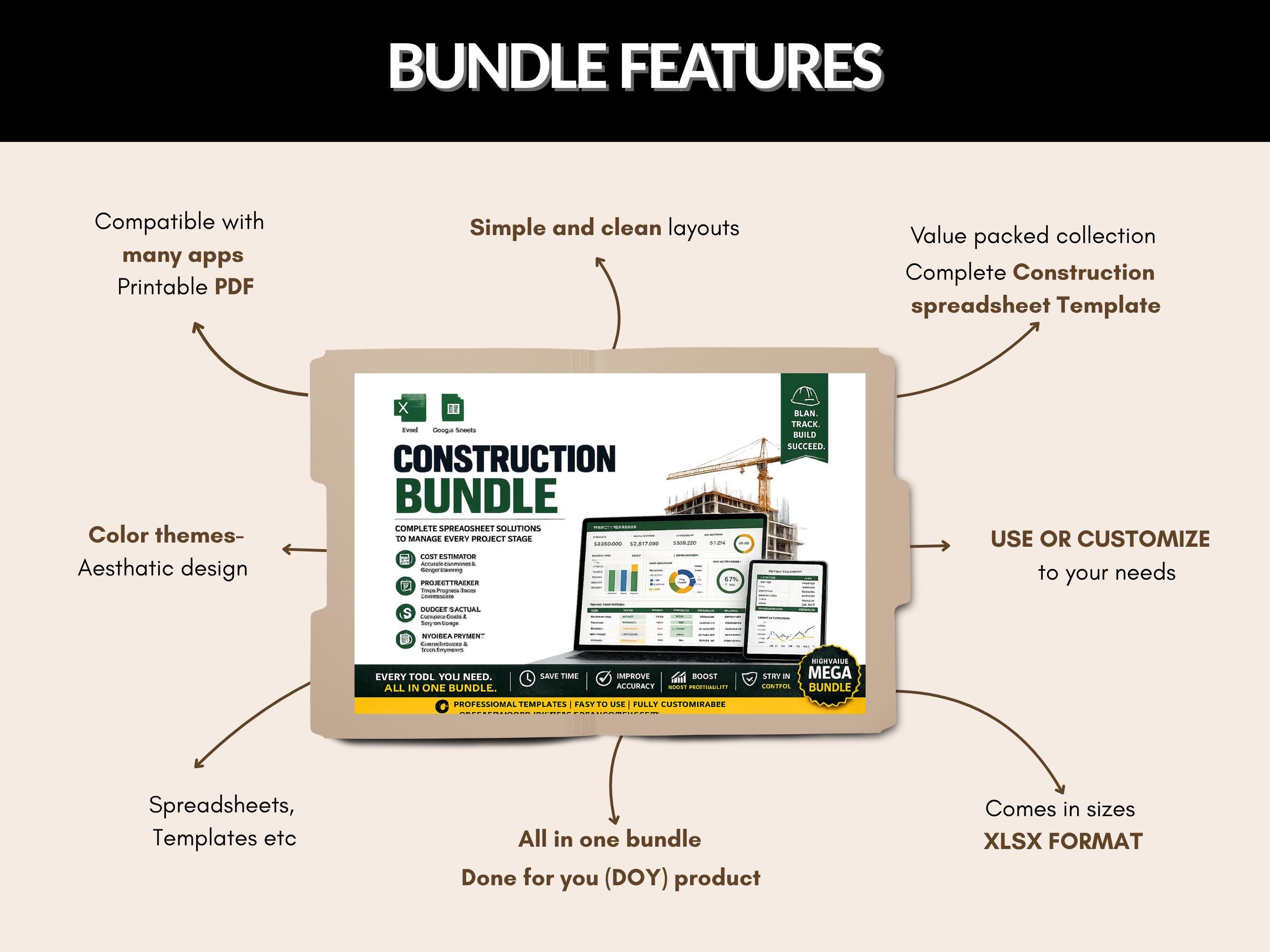 Construction Bundle | Excel Template & Google Sheets | Construction ...