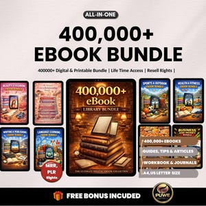 400000+ Ebook library bundle | Editable Digital Library| Resellable eBooks Mega Bundle | Passive Income Kit| PLR MRR Rights