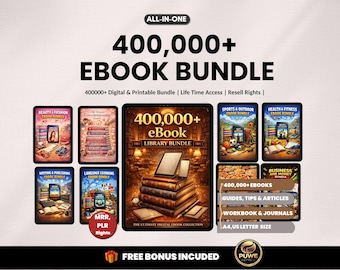 Plus de 400 000 livres numériques | Bibliothèque numérique modifiable| Mega Bundle de livres numériques revendables | Kit revenu passif| Droits DPP MRR