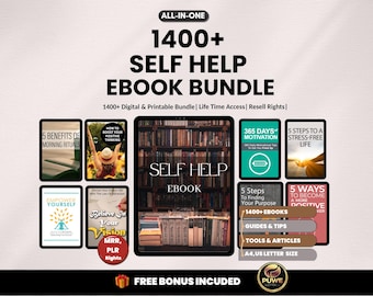 1400+ Self Help eBook Bundle | Personal Development Guide | Mindset and Confidence Workbook | Productivity & Success eBooks |PLR, MRR ebooks