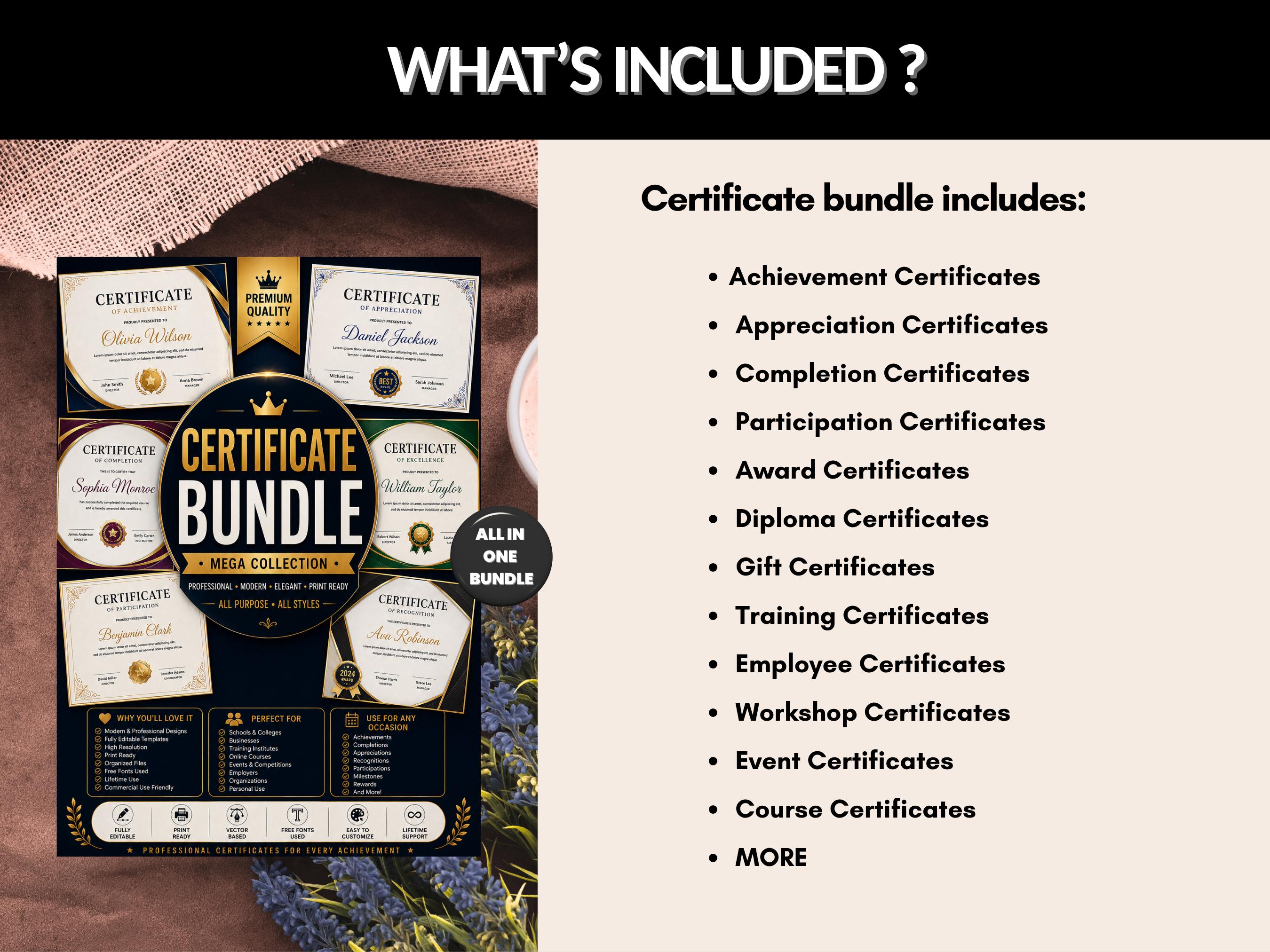 1500+ Certificate Bundle | Certificate Design, Certificate Pack ...