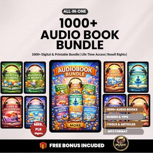1000+ Audio books bundle |  Audio Books Collection | Bestseller Audiobooks Collection | Instant Download MP3 | PLR MRR Rights