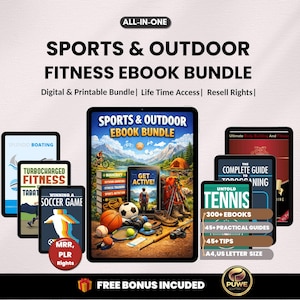 300+ Sport & Outdoor Fitness Ebook Bündel | Fitness, Abenteuer, Training, Camping, Leichtathletik, Golf, Schwimmen, Fallschirmspringen | PLR MRR Rechte