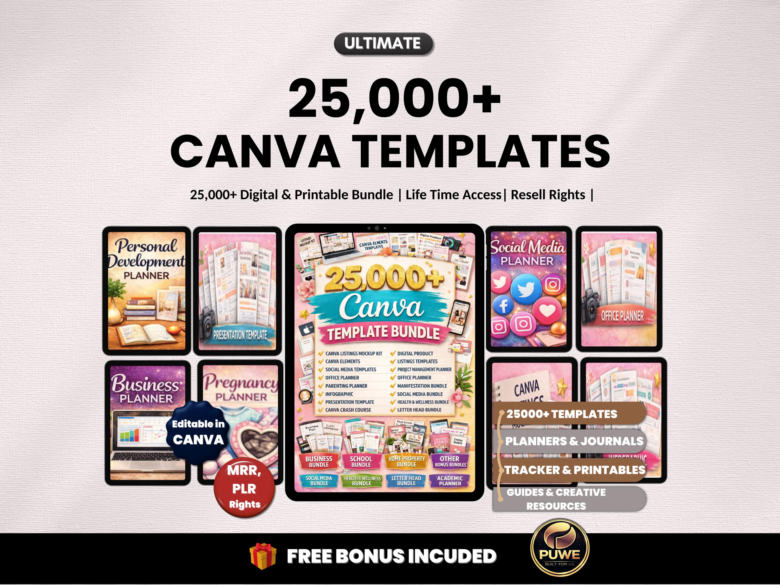 25000+ Canva Template Bundle | Mega Digital Templates | 2025 2026 ...