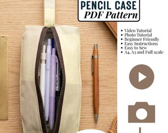 Reißverschluss-Tasche Schnittmuster | DIY Federmäppchen, Federmäppchen, Kosmetiktasche, Reise-Organizer | Einfach Anfängerfreundlich