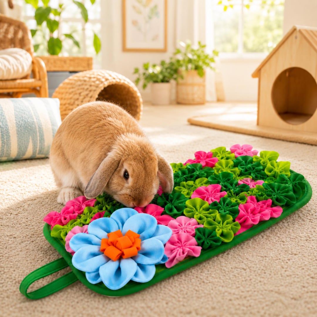 Rabbit Enrichment Toy, Snuffle Mat for Rabbits & Guinea Pig, Small ...