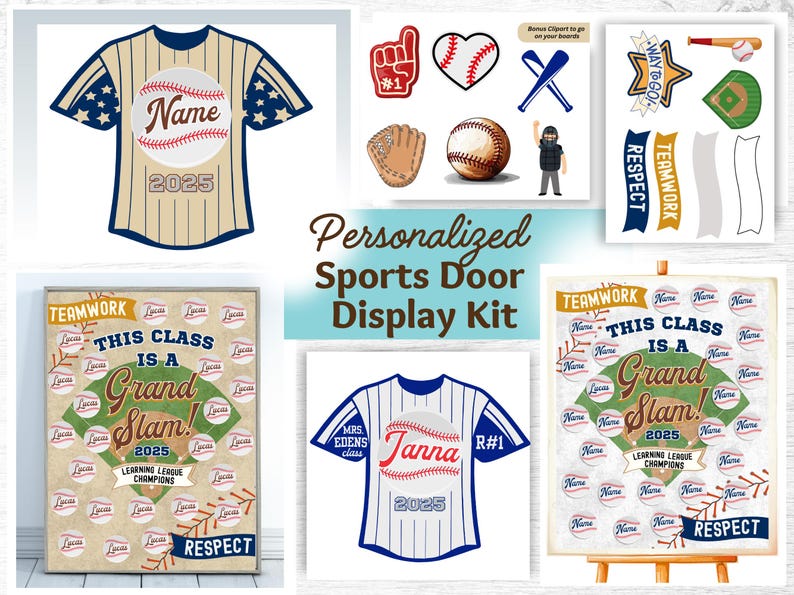 Sports Jersey Cute Classroom Door Display, Personalized Back to School ...