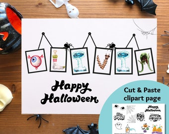 Halloween Family Sign, Spooky Coloring Placemat, Activity Party Printables, Halloween Birthday Party Favors, Instant Digital PDF Downloads