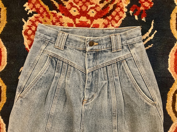 SALE! 1980s high waist bareback light wash jeans … - image 2