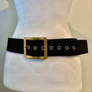 Ceinture Vintage En Daim Noir Avec œillets Scintillants Style Aurora - Taille M - Neuf Avec étiquettes