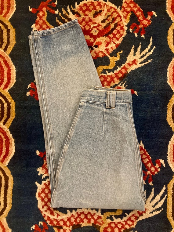 SALE! 1980s high waist bareback light wash jeans … - image 4