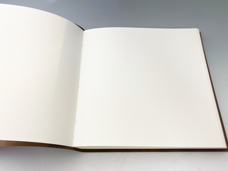 Puede incluir: Un diario encuadernado en cuero marr&oacute;n con p&aacute;ginas blancas en blanco. El diario est&aacute; abierto en una p&aacute;gina nueva, listo para escribir.