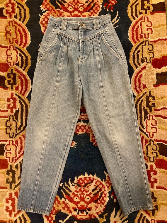 SALE! 1980s high waist bareback light wash jeans … - image 1