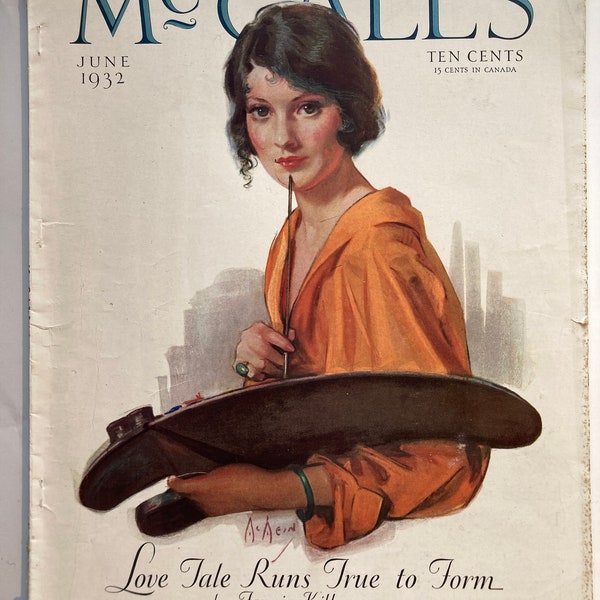 June 1932 McCall’s Magazine 1930s home and fashion Art Deco Paris fashion magazine  color advertising Dodge Campbell etc