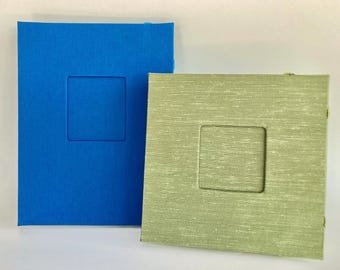 Handmade concertina sketchbook with cameo window four sizes and many colors available Handmade accordion w Fabriano cotton watercolor paper