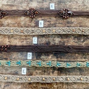 1970s beaded macrame belt in beige brown turquoise with wooden beads vintage handmade accessories boho hippie belt adjustable size M L XL image 6