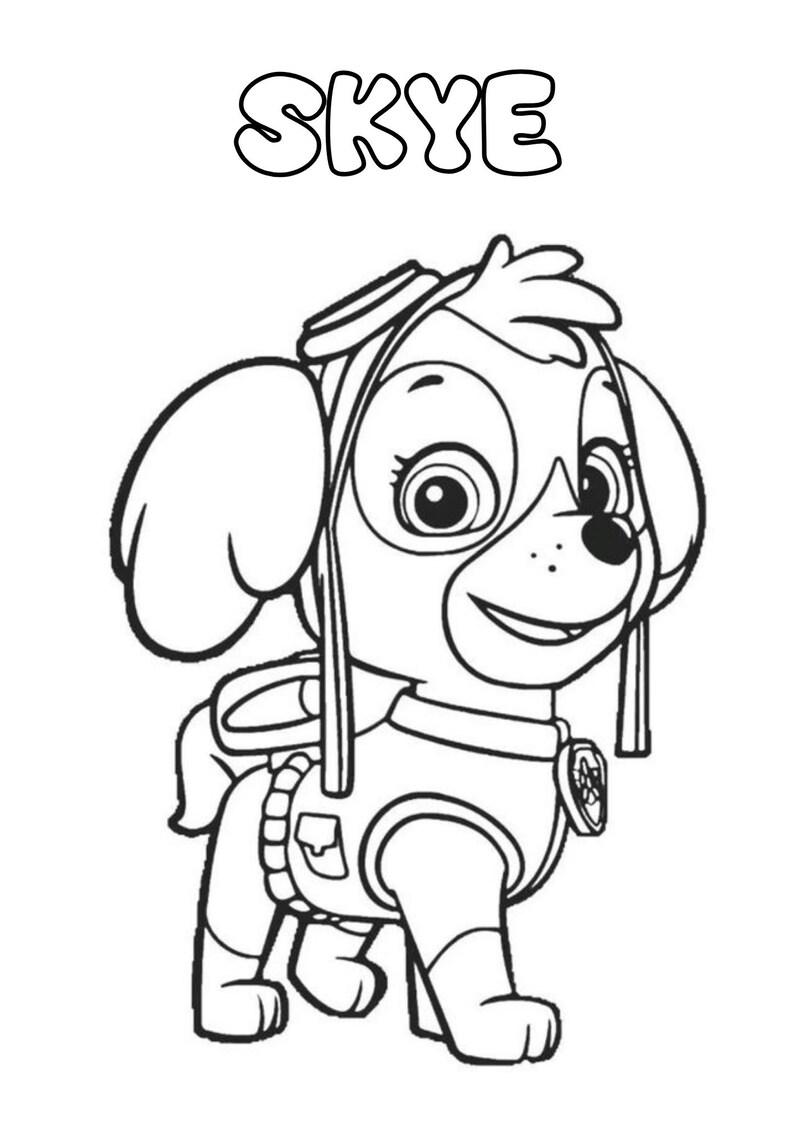 Paw Patrol Birthday Colouring Sheets A4 Printable, Kids Party Activity ...