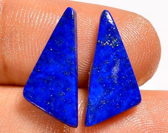 Cabochão de Lápis-lazúli com Base Plana Polida em Ambos os Lados, Cristal Azul de 18x8x2 mm, Pedra Azul de 7 Quilates