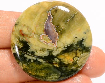 Cabochon di riolite, retro piatto, entrambi i lati lucidati, cristallo di riolite, dimensioni 32x32x5 mm.