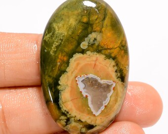 Cabochon di riolite, retro piatto, entrambi i lati lucidati, cristallo di riolite, dimensioni pietra 40x25x5 mm